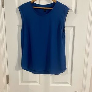 Royal blue cami blouse with cap sleeves